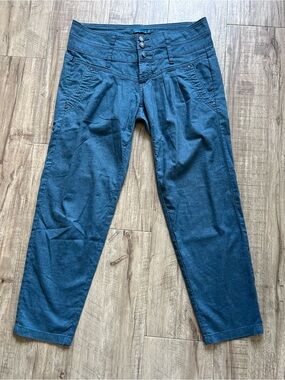 Prana Lizbeth hemp blend Pant tapered leg double-yoke waist pleated cropped